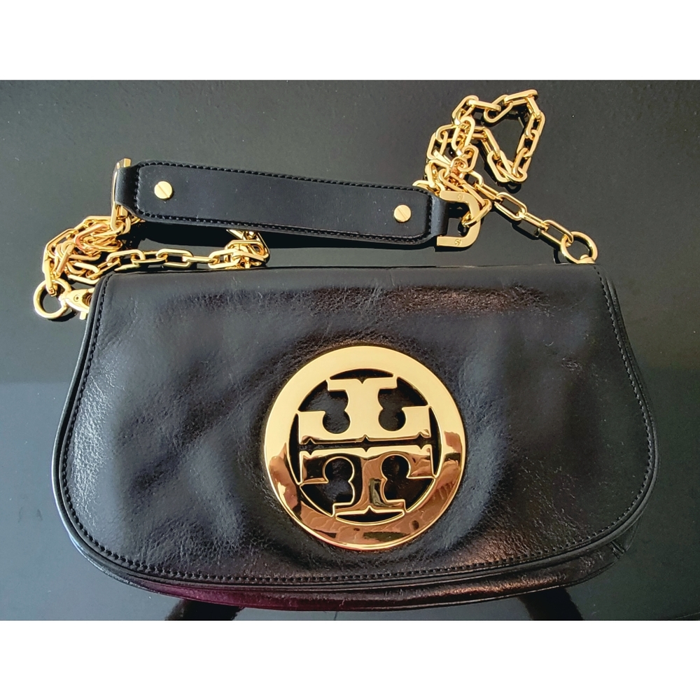 Tory Burch Black and Gold Crossbody Bag